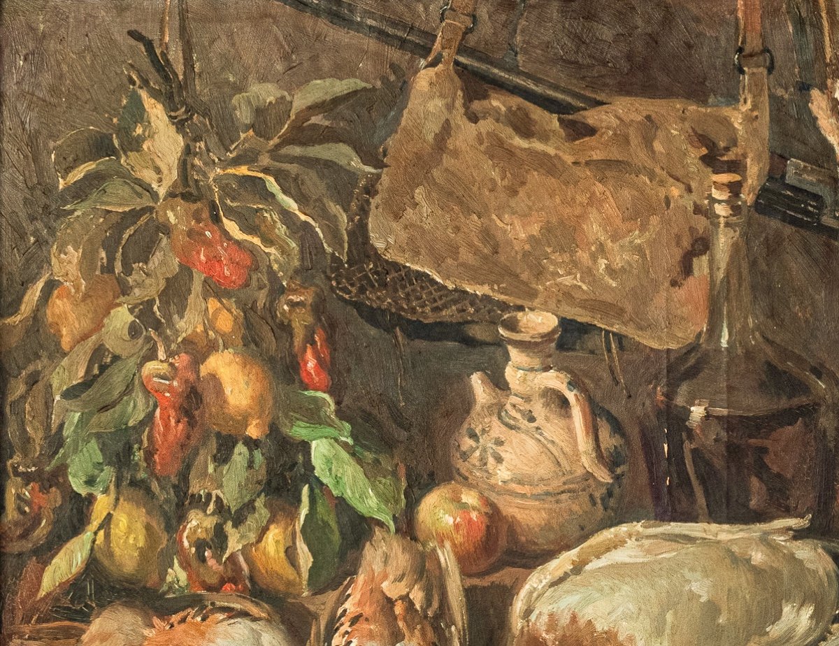 José Maria Vila Canyelles - Le Banquet Du Chef - Nature Morte - Fruits Et Gibier-photo-3