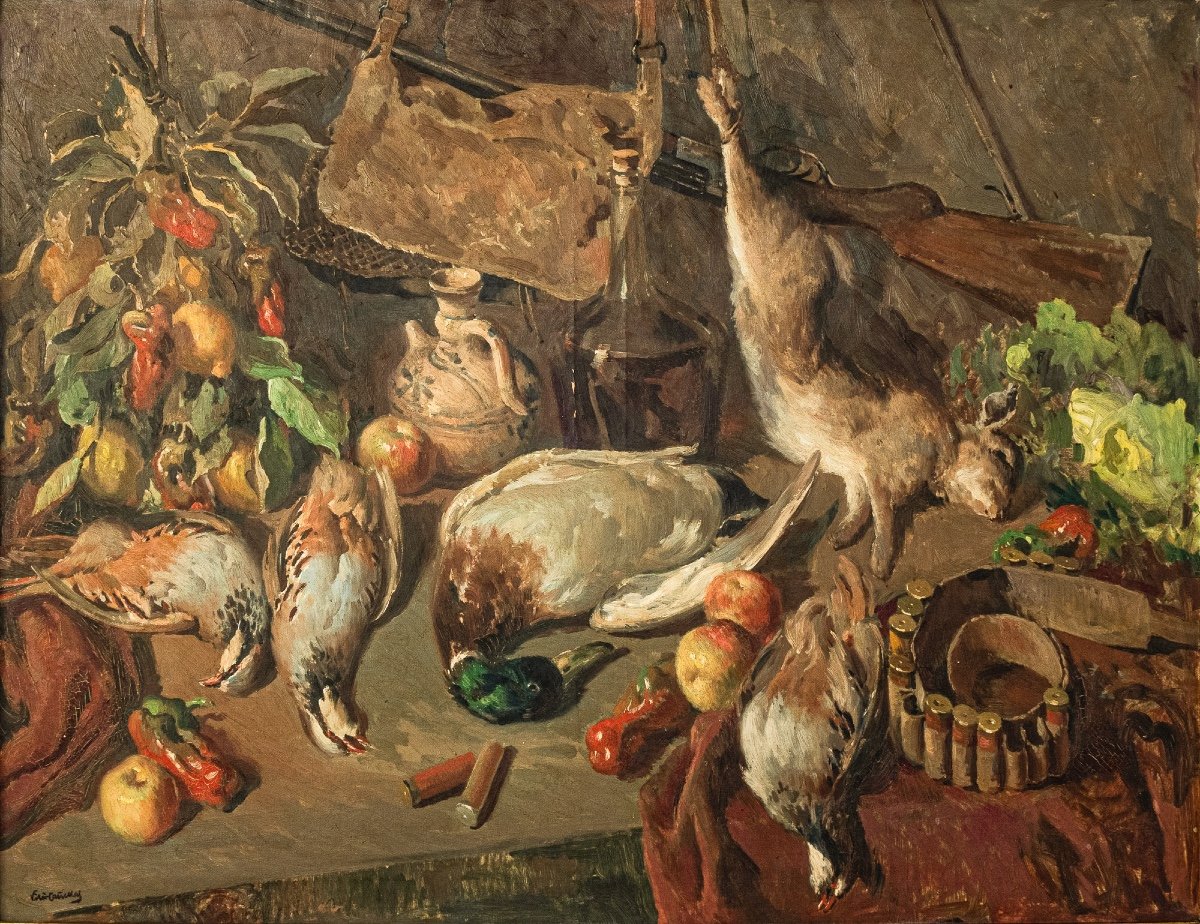 José Maria Vila Canyelles - Le Banquet Du Chef - Nature Morte - Fruits Et Gibier