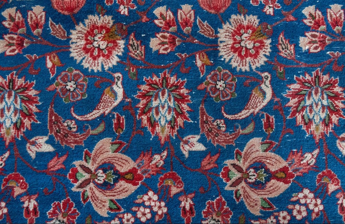 Mashhad Rug With Flowers And Birds - Large - Vintage-photo-2