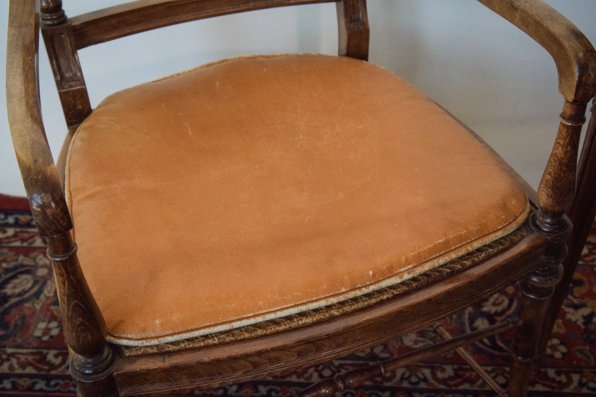 Elegant Vintage Games Table - With Four Matching Bergere Chairs-photo-7