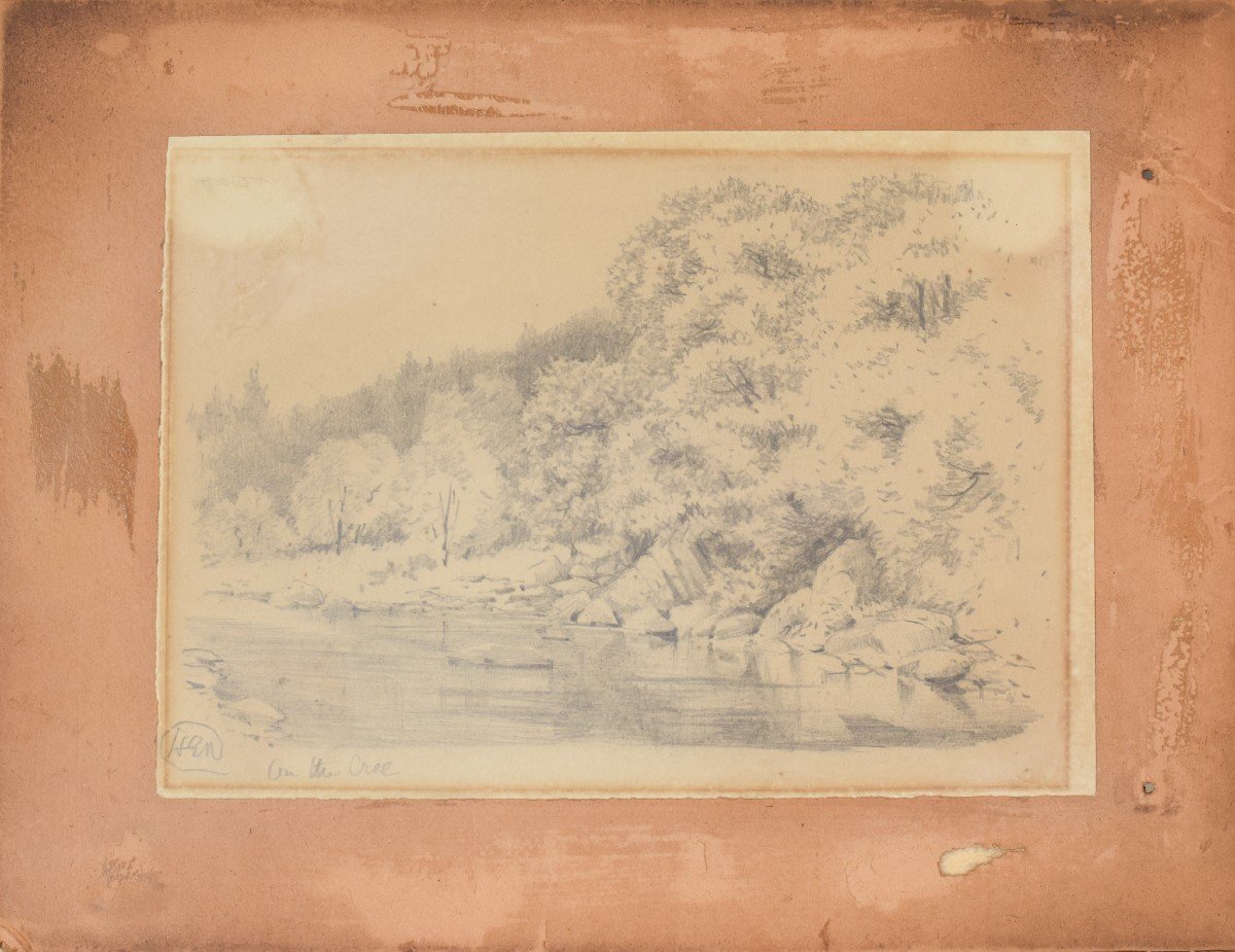 'sur Les Cris' – Dessin De Paysage d'Une Rivière-photo-2