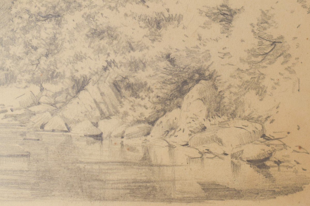 'sur Les Cris' – Dessin De Paysage d'Une Rivière-photo-3