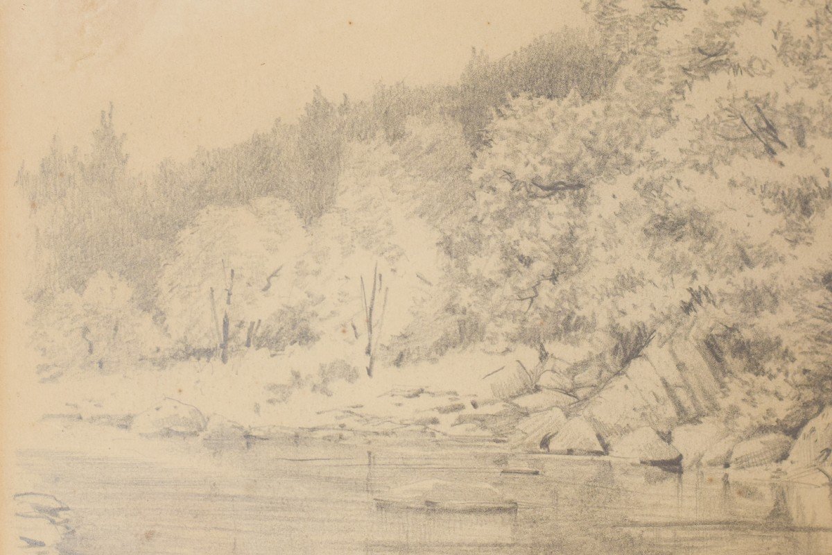 'sur Les Cris' – Dessin De Paysage d'Une Rivière-photo-1