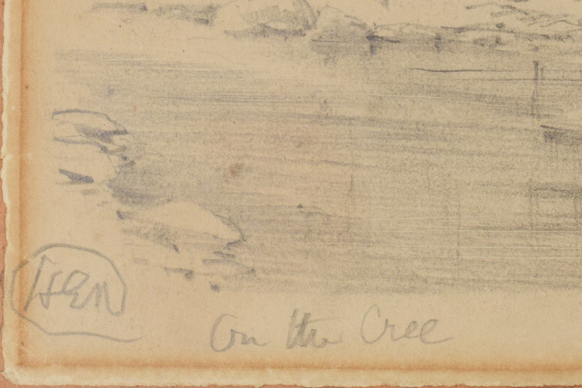 'sur Les Cris' – Dessin De Paysage d'Une Rivière-photo-2