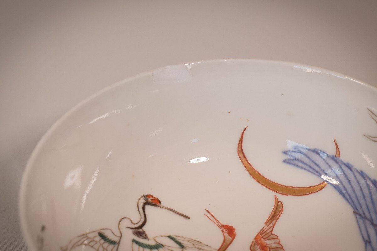 Pair - Oriental Bowls With Cranes-photo-4