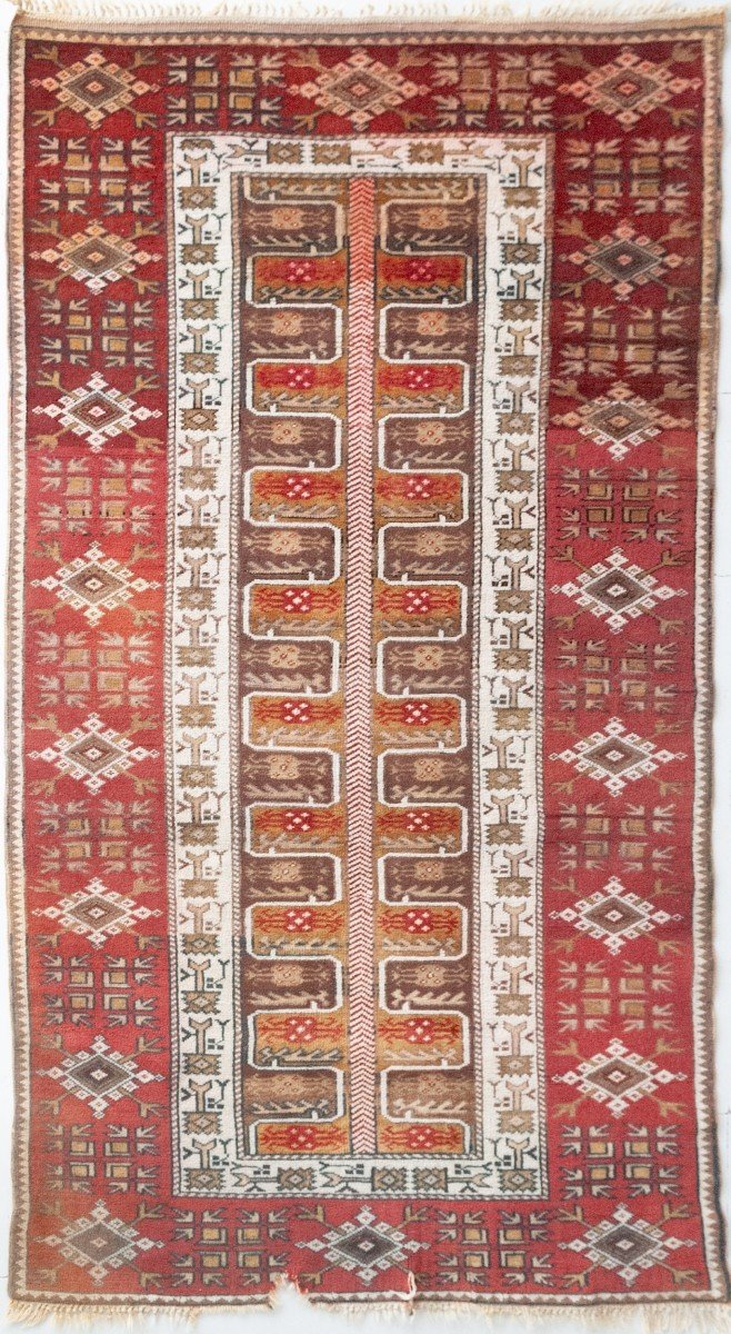 Tapis Oriental Vintage Inhabituel - Tissé à La Main