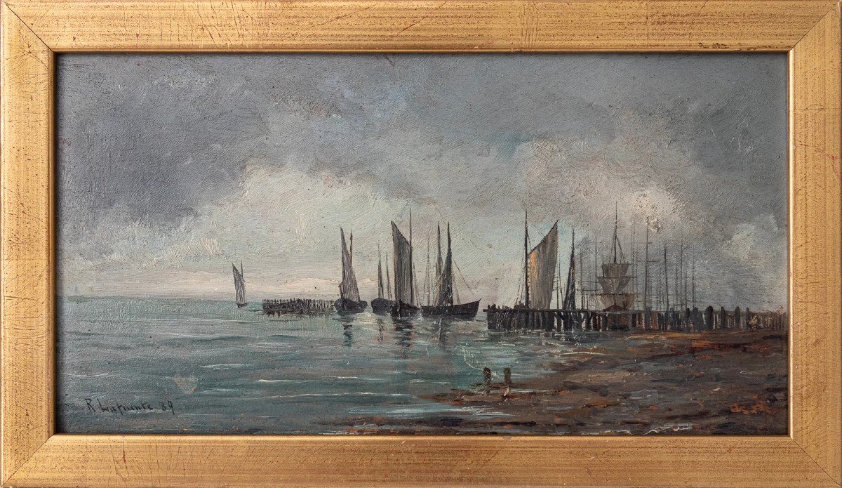 Collection De Quatre Peintures Marines Du XIXe Siècle - Divers Artistes-photo-7