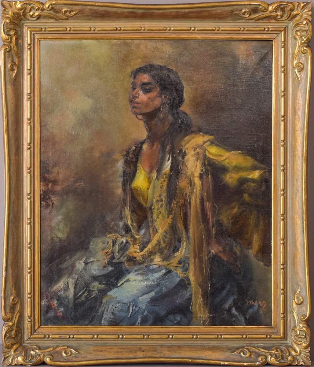 Gumersindo Sainz De Morales - Portrait Of A Beautiful Gypsy Girl-photo-2