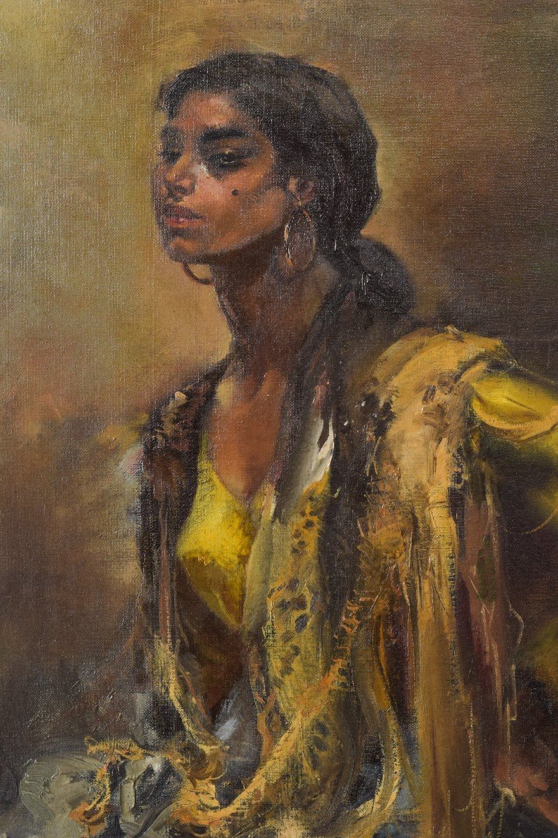 Gumersindo Sainz De Morales - Portrait Of A Beautiful Gypsy Girl-photo-3