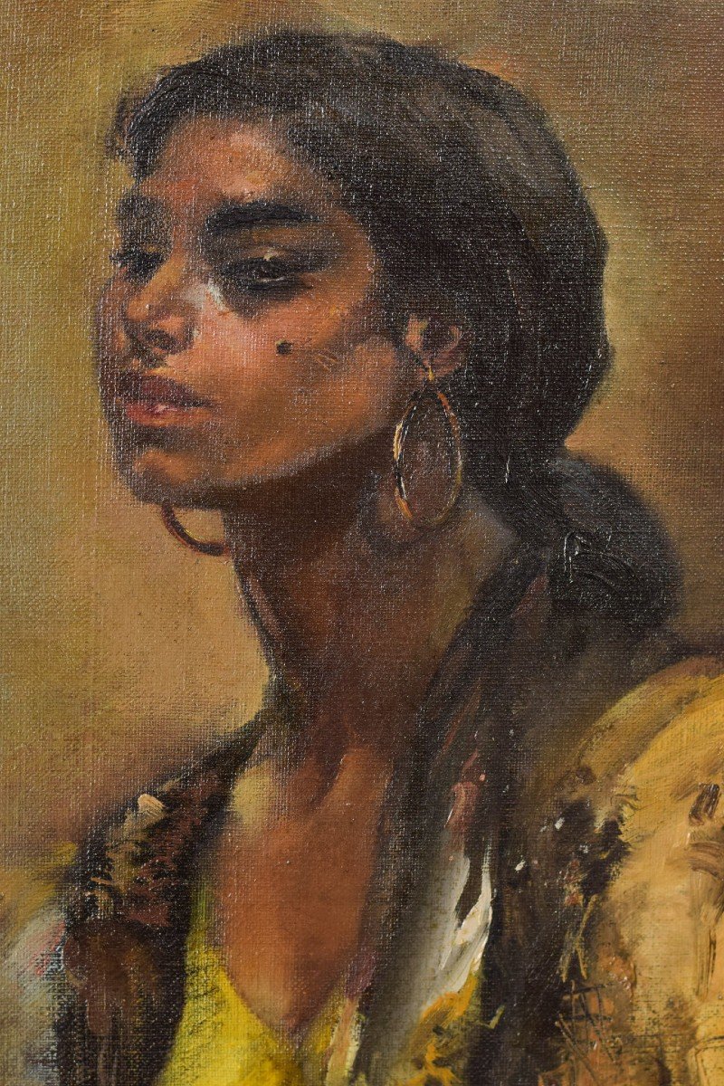 Gumersindo Sainz De Morales - Portrait Of A Beautiful Gypsy Girl-photo-4