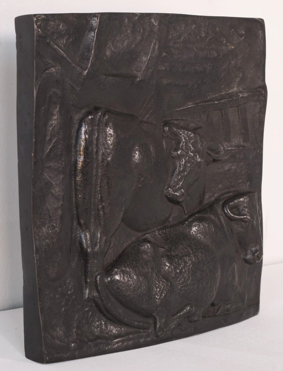 Manuel Martinez Hugué - Large Bronze Plaque-photo-4