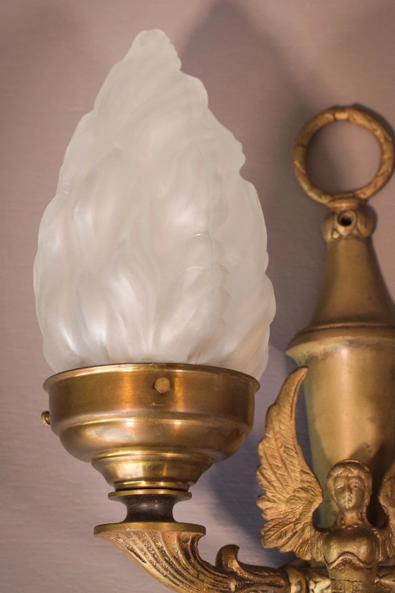 Classical Style - Pair Of Wall Lamps With Angels-photo-2