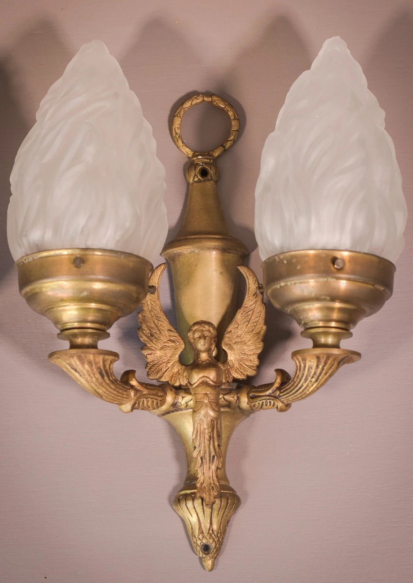 Classical Style - Pair Of Wall Lamps With Angels-photo-5