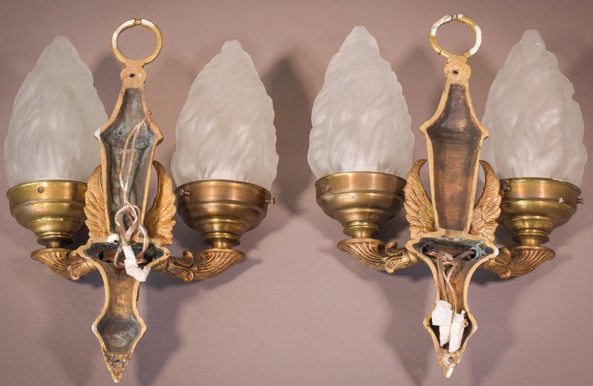 Classical Style - Pair Of Wall Lamps With Angels-photo-6