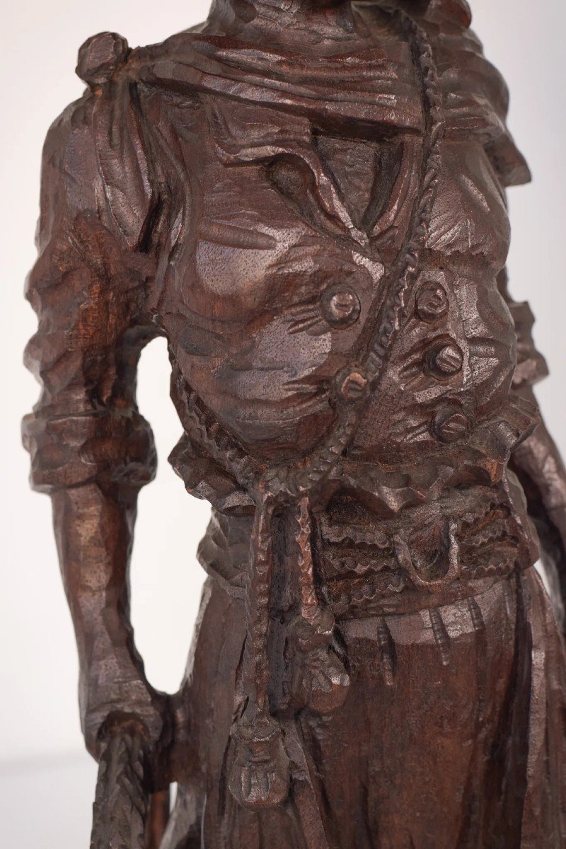 Hand Carved Wooden Sculpture - A Male Figure-photo-4