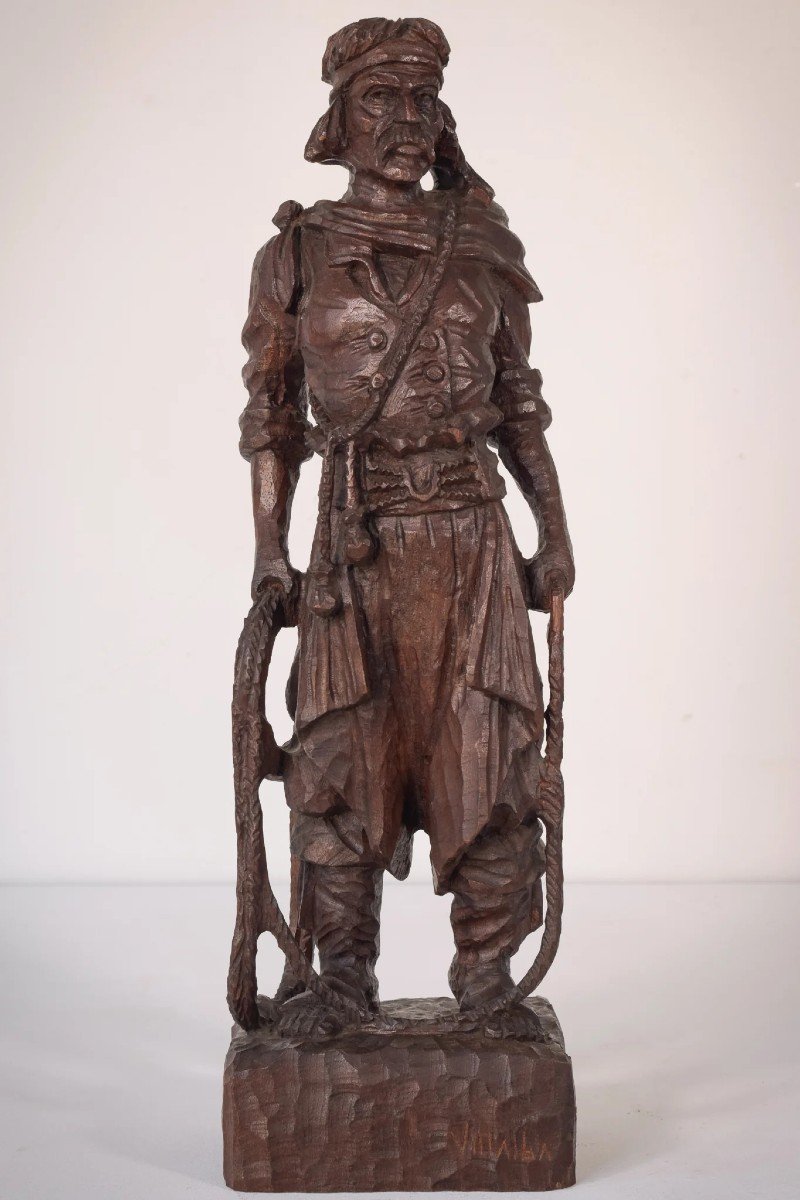 Hand Carved Wooden Sculpture - A Male Figure