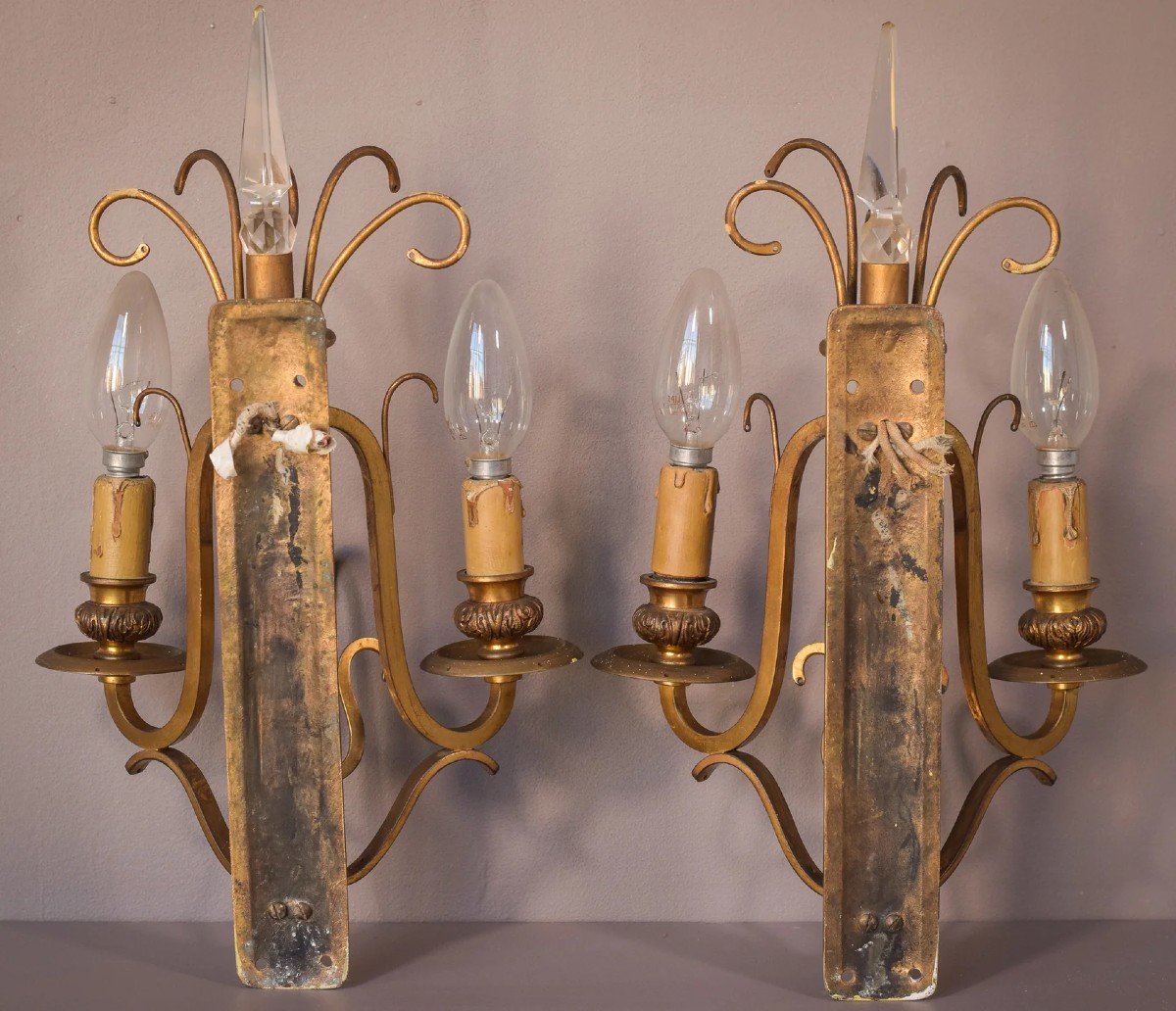 Classical High Quality - Pair Of Wall Lamps-photo-6