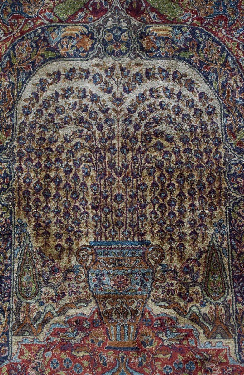 Handwoven Vintage Rug - Peacocks And Lions-photo-2