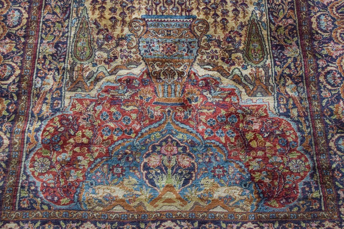 Handwoven Vintage Rug - Peacocks And Lions-photo-4