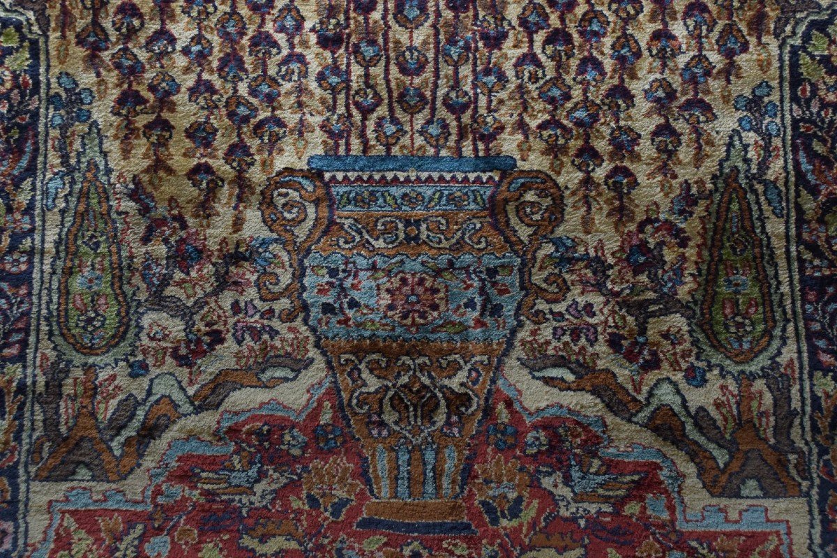 Handwoven Vintage Rug - Peacocks And Lions-photo-2