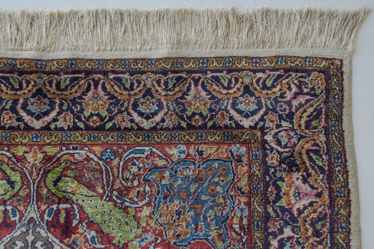 Handwoven Vintage Rug - Peacocks And Lions-photo-5