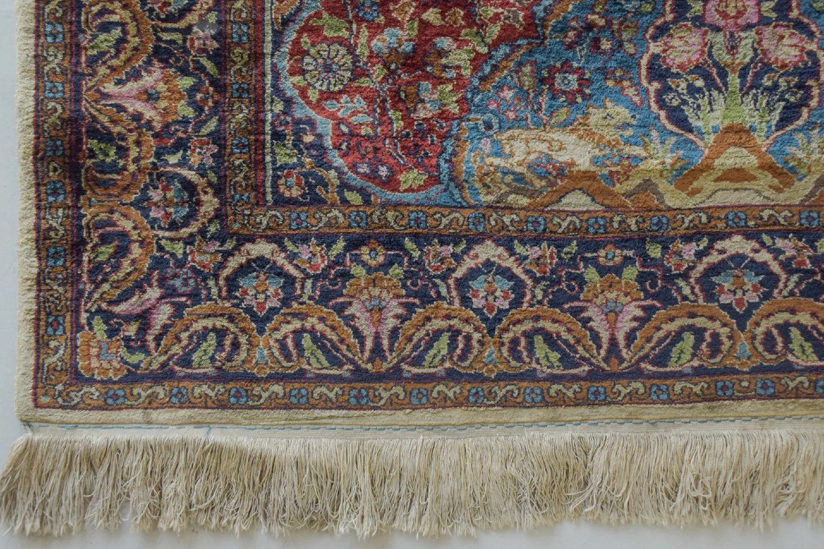 Tapis Tissé à La Main Vintage - Paons Et Lions-photo-6