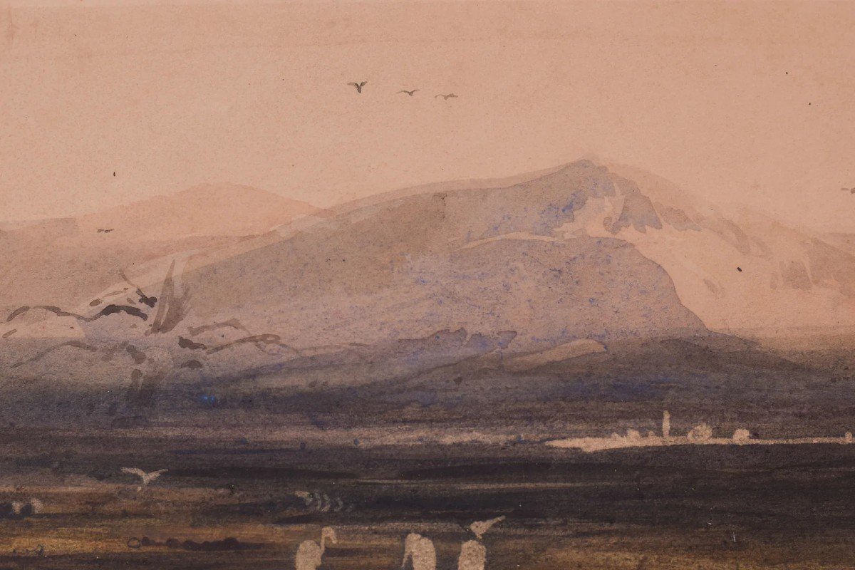 Suiveur d'Edward Lear Et De David Roberts - Aquarelle Topographique-photo-4