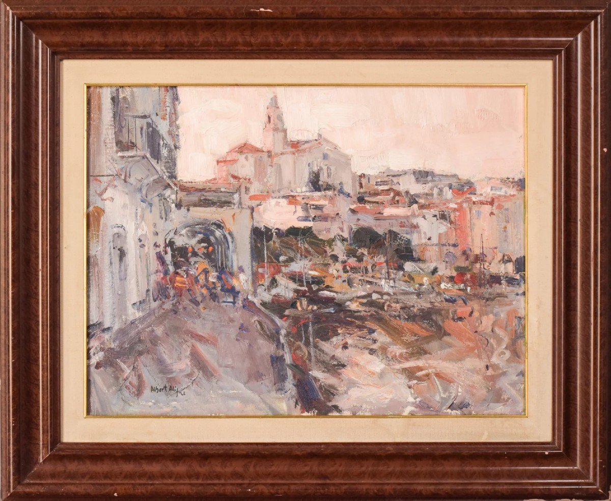 Post Impressionist Cityscape With Church - Albert Alis-photo-2