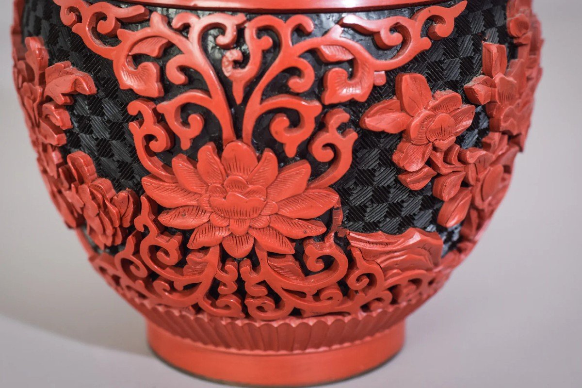 Carved And Lacquered - Chinese Ginger Jar-photo-5