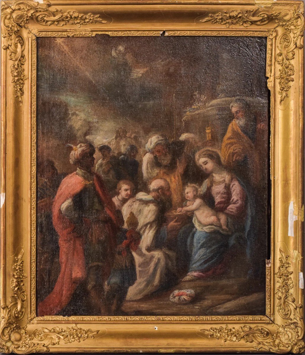 Peinture De Maître Ancien - La Nativité De Jésus-photo-2