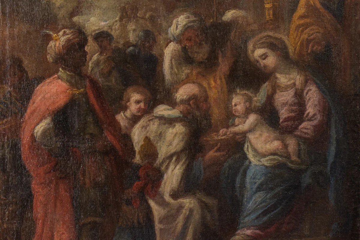 Peinture De Maître Ancien - La Nativité De Jésus-photo-3