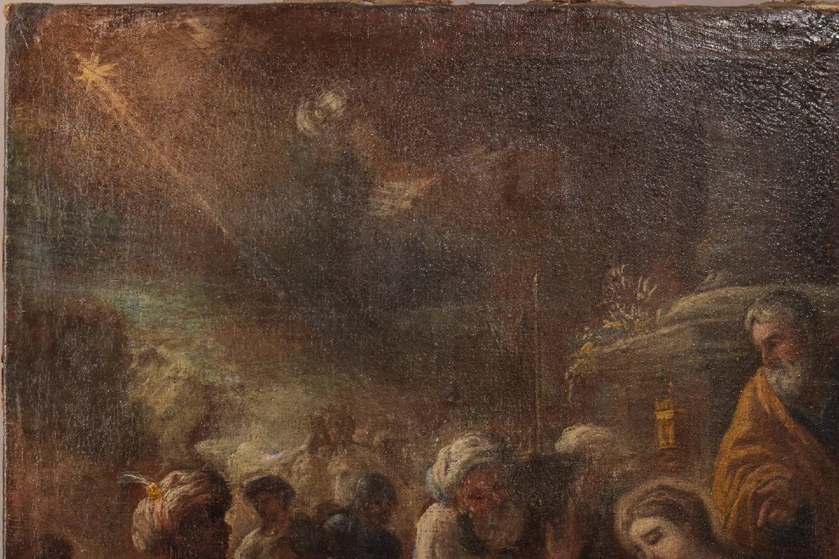 Peinture De Maître Ancien - La Nativité De Jésus-photo-3