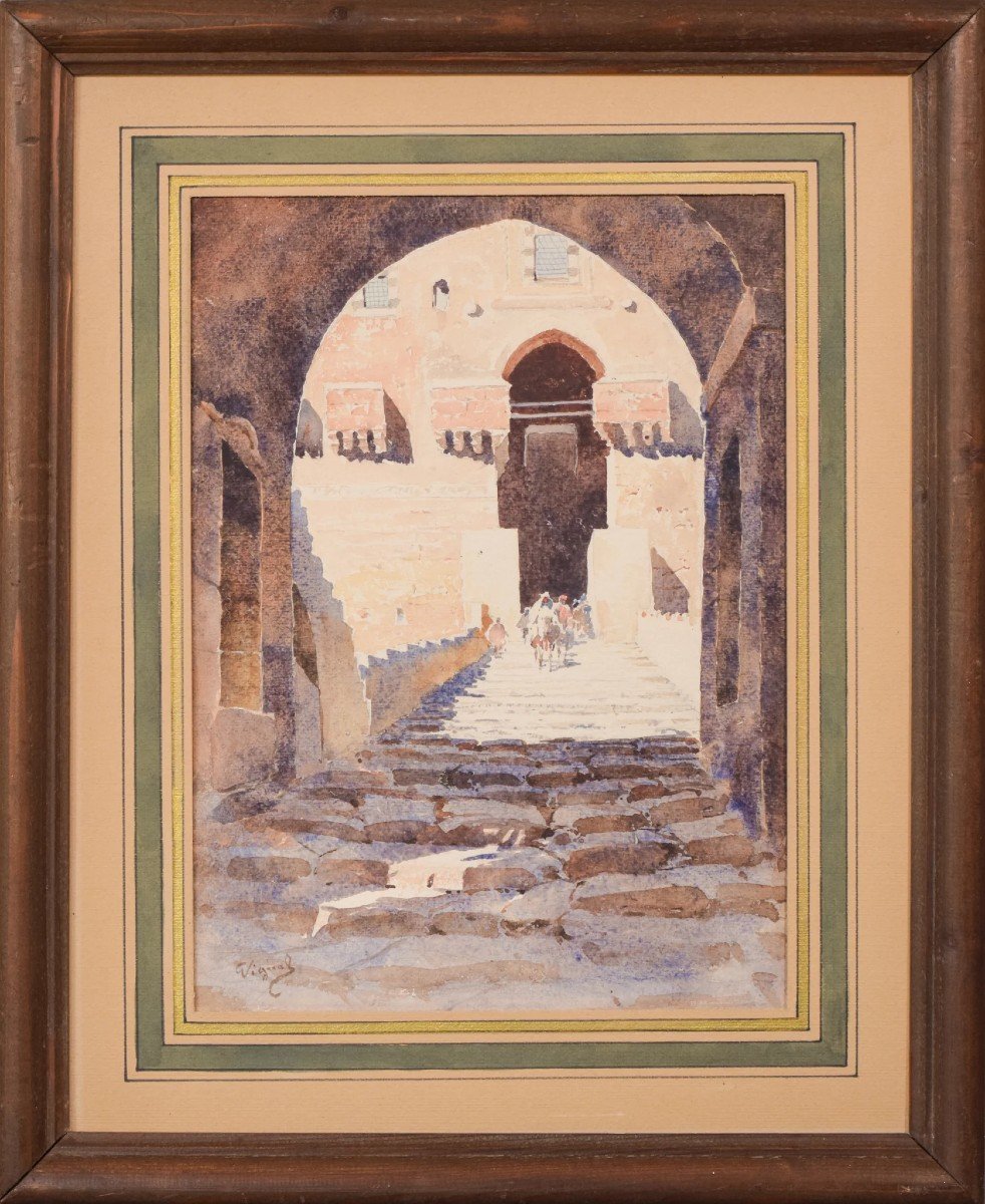 Arabic Scene - Watercolour On Paper-photo-2