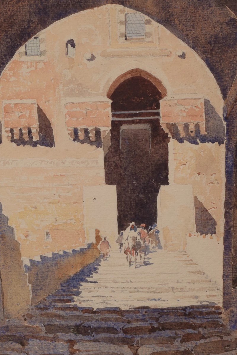 Arabic Scene - Watercolour On Paper-photo-3