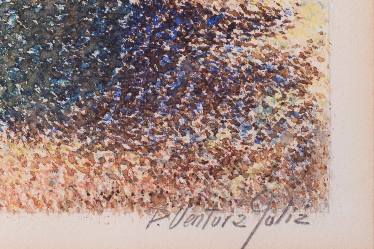 Pere Ventura Julia - Trois Aquarelles Pointillistes-photo-4