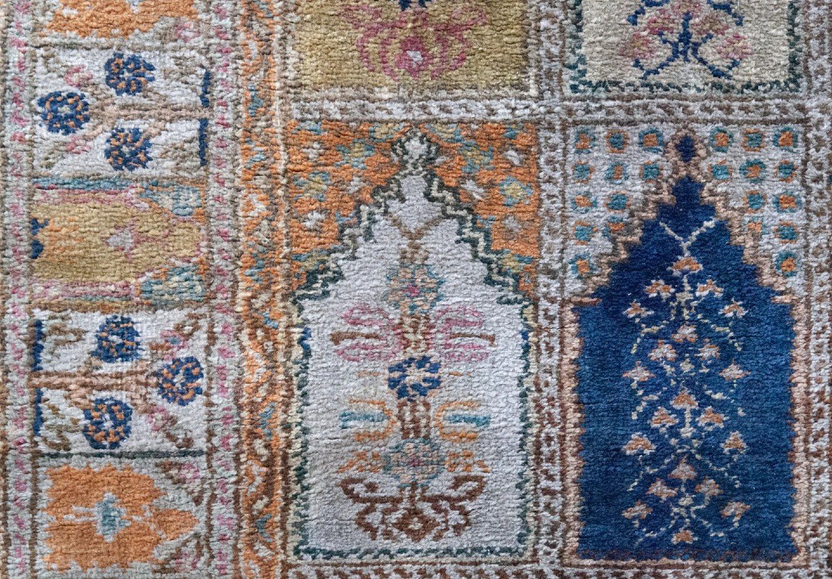 Vintage - Kashmir Hand Knotted Silk Rug-photo-3