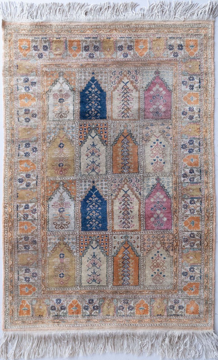 Vintage - Kashmir Hand Knotted Silk Rug