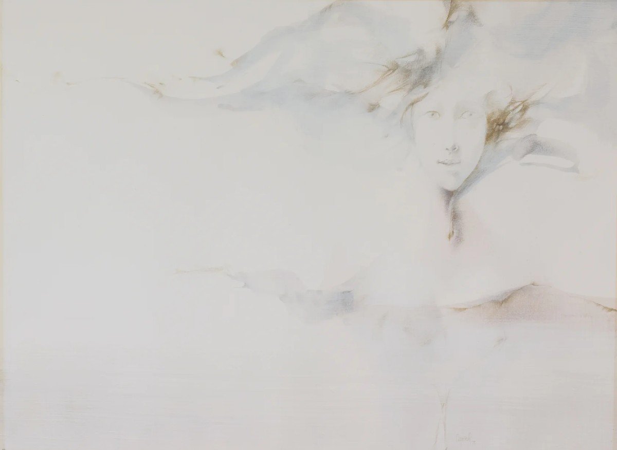 Glauco Capozzoli - Dessin Original Et Aquarelle d'Une Femme