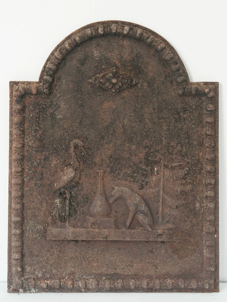 Plaque En Fer - « Le Renard Et La Cigogne »