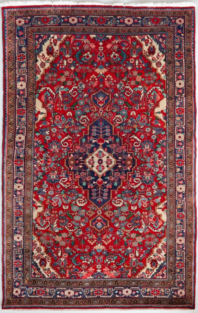 Tapis Persan Sarugh - Vintage - Tissé à La Main