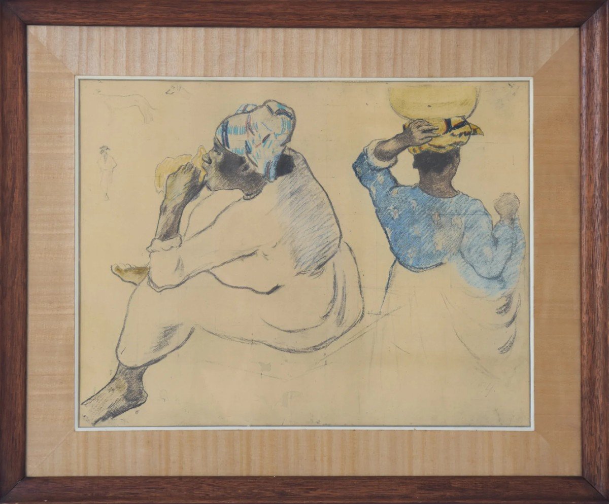 Framed - Collotype Print Of Paul Gauguin's 'martinican Women, 1887'-photo-2