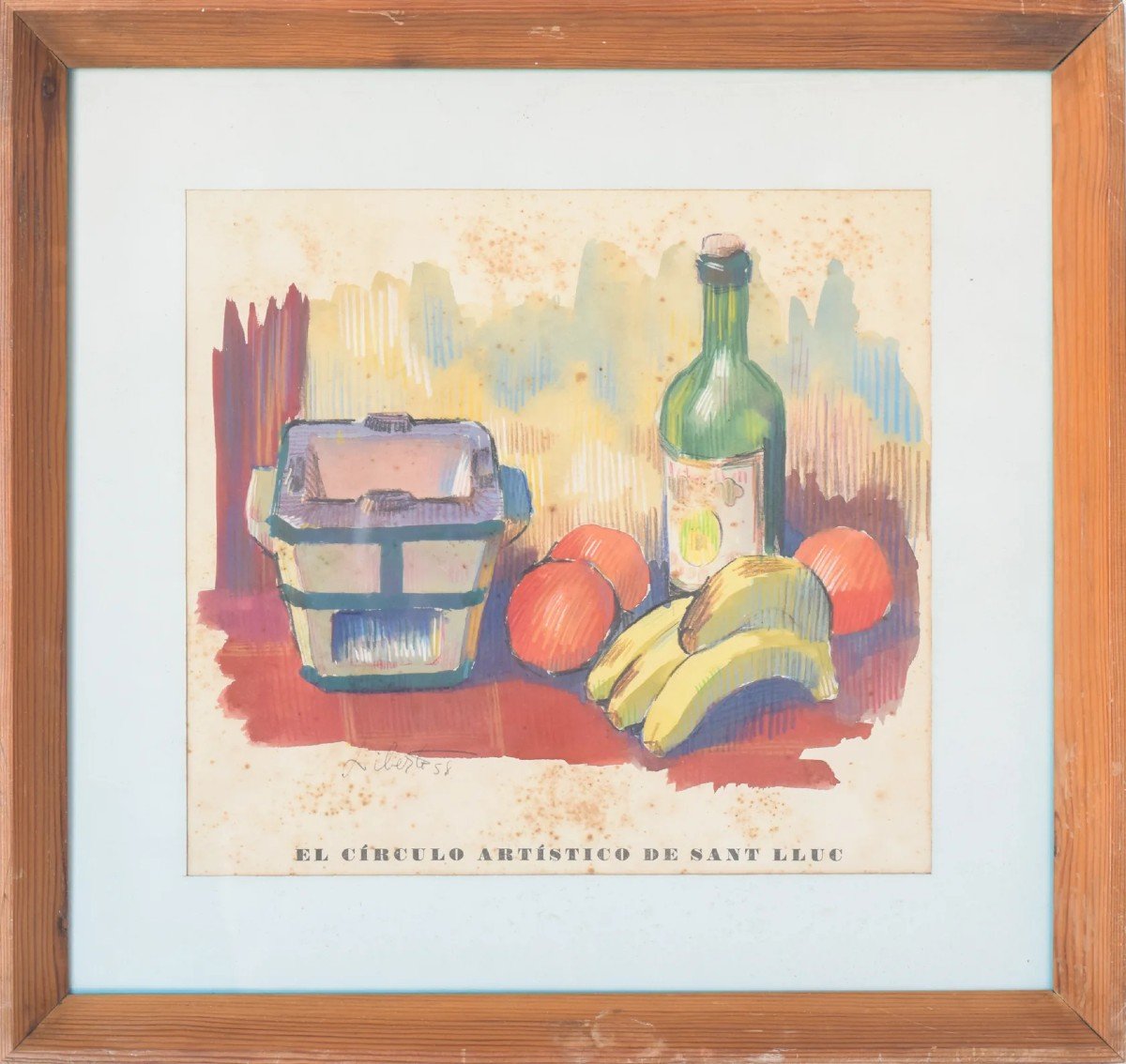 'el Círculo Artístico De Sant Lluc' - Lithographie Nature Morte-photo-2