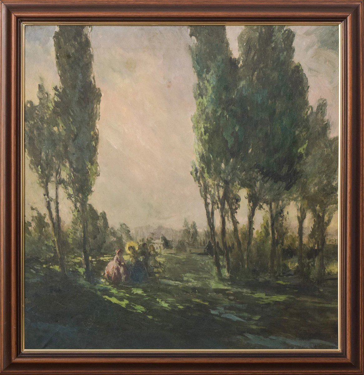 Dames Classiques Dans Un Paysage - Peinture à l'Huile Impressionniste-photo-2