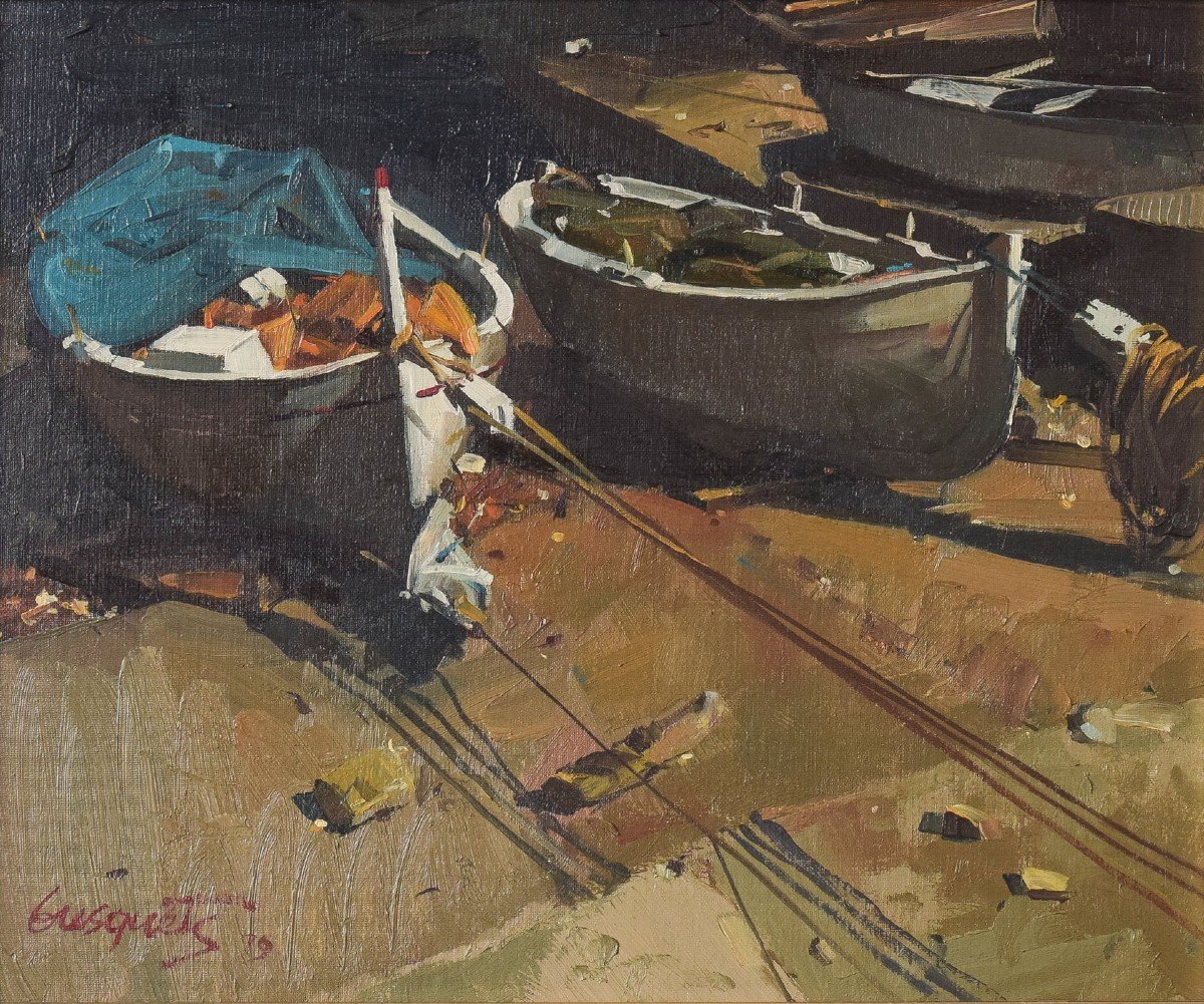 Joaquim Busquets Gruart - Bateaux De Pêche Postimpressionnistes