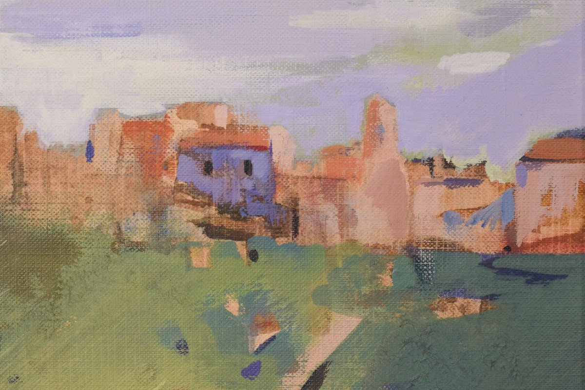 Post Impressionist - Landscape With Village-photo-3