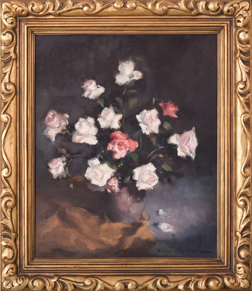 Rosendo Gonzalez Carbonell - Still Life With Roses-photo-2