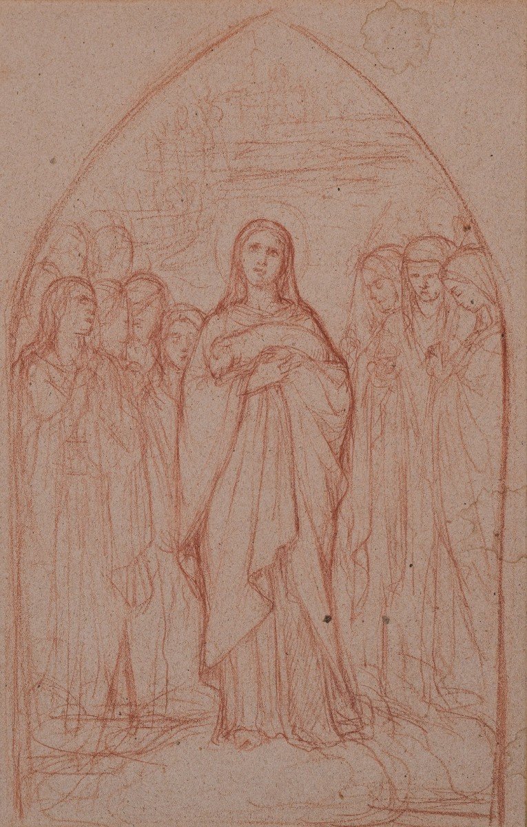 Pre-raphaelite - Sanguine Drawing