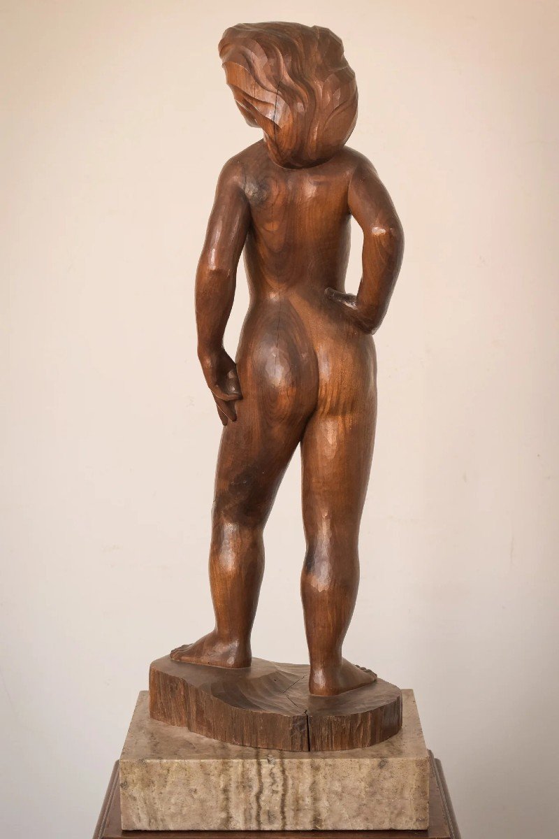 Wood Carved - Female Nude With Stand-photo-6