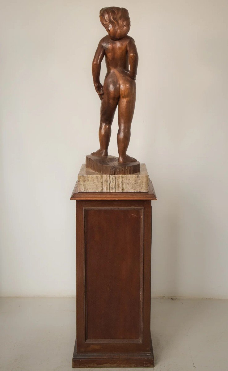 Wood Carved - Female Nude With Stand-photo-8