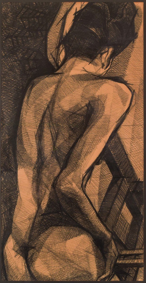 Large - Stylised Life Drawing Of A Lady